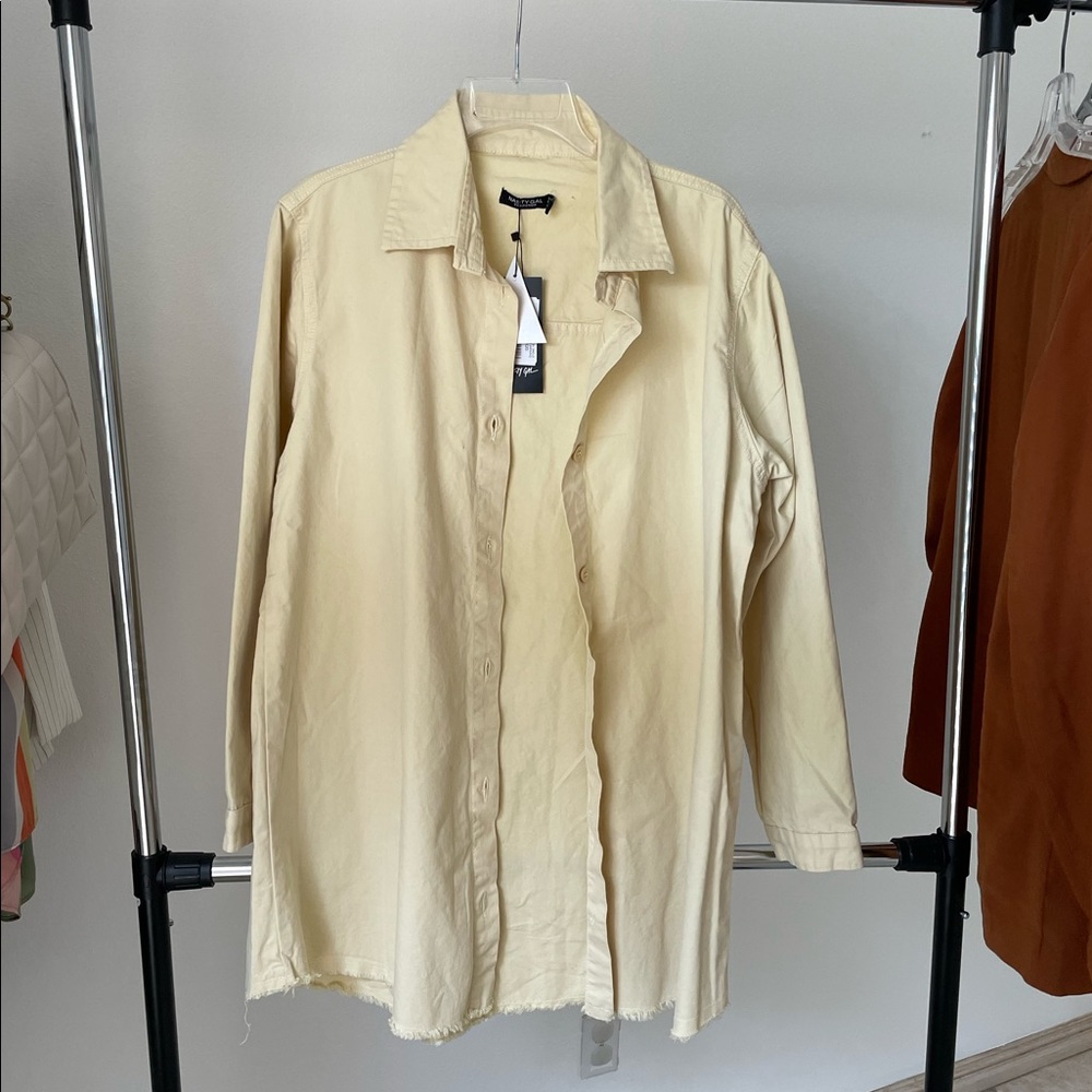 Oversized denim shirt